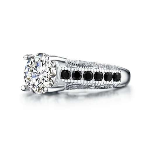 *2ct SOLID 925 STERLING SILVER MODERN PRINCESS CUT RING *