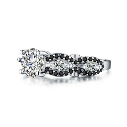 *SOLID 925 STERLING SILVER 1.25 CT FIVE STONE INFINITY RING*