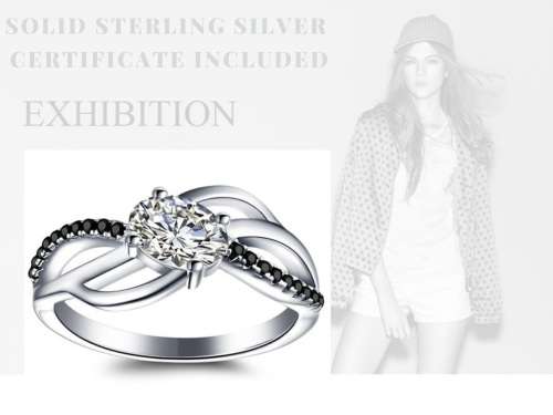 *SOLID 925 STERLING SILVER 0.75CT SPIRAL PAVE RING*