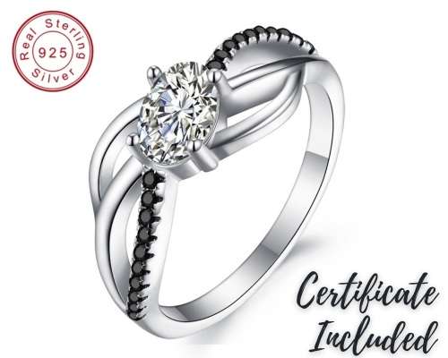 *SOLID 925 STERLING SILVER 0.75CT SPIRAL PAVE RING*