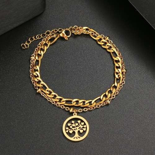 TITANIUM (NEVER FADE) `Tree Of Love` Charm Bracelet (SILVER ONLY)