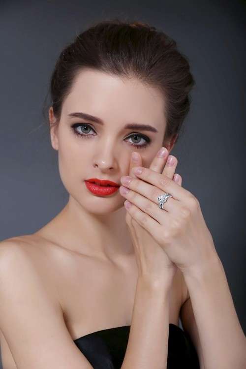 *1CT SOLID 925 STERLING SILVER OVAL CUT RING *