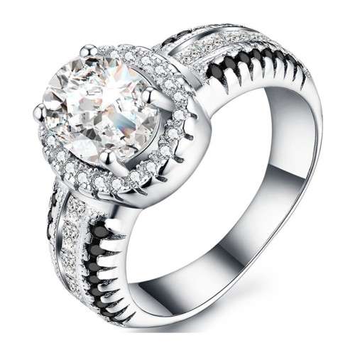 *1CT SOLID 925 STERLING SILVER OVAL CUT RING *