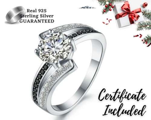 *1.25ct SOLID 925 STERLING SILVER TENSION RING *