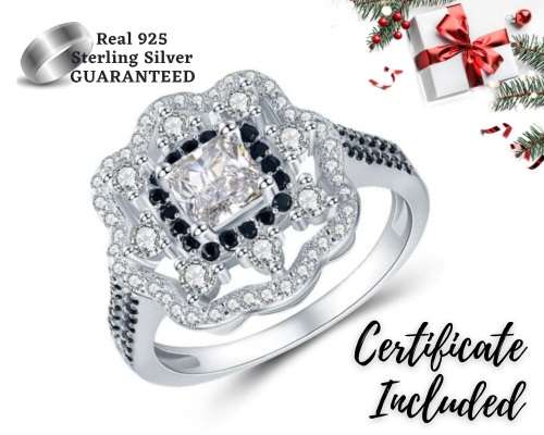* 0.75 CT SOLID 925 STERLING SILVER HALO RING*