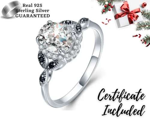 * 1 CT SOLID 925 STERLING SILVER OVAL CUT RING*