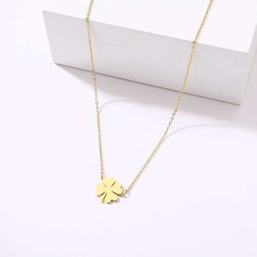 TITANIUM (NEVER FADE) 4-Leaf Clover Necklace 45 cm (SILVER ONLY)