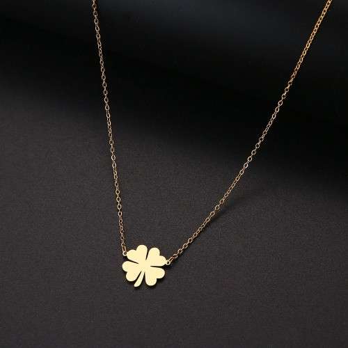 TITANIUM (NEVER FADE) 4-Leaf Clover Necklace 45 cm (SILVER ONLY)