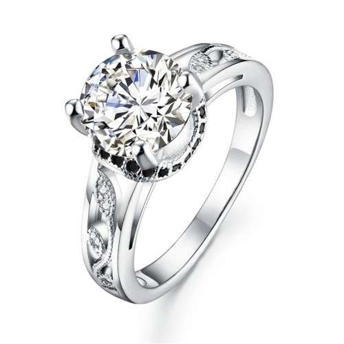 * 2 CT SOLID 925 STERLING SILVER RING*