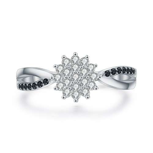 * 0.25 CT SOLID 925 STERLING SILVER RING*