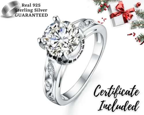 * 2 CT SOLID 925 STERLING SILVER RING*