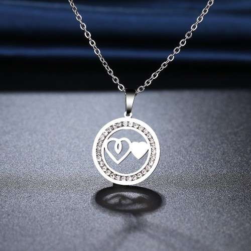 Retail Price R1399 TITANIUM (NEVER FADE) DOUBLE HEART Necklace 45 cm (SILVER ONLY)