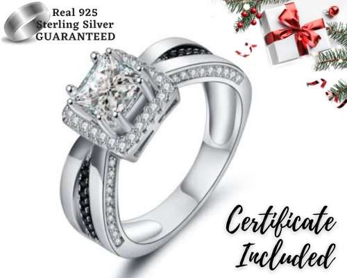 *1.5ct SOLID 925 STERLING SILVER CUSHION CUT HALO RING*