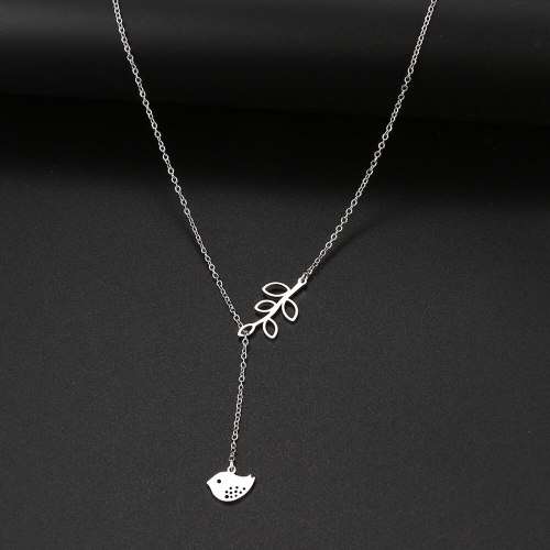 Retail Price R899 TITANIUM (NEVER FADE) Leaf & Bird Necklace 45 cm (SILVER ONLY)