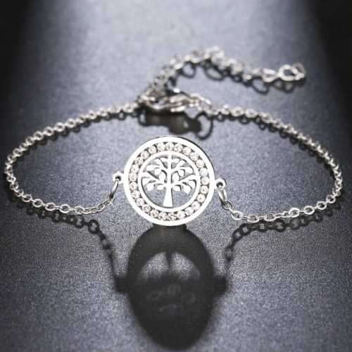 TITANIUM (NEVER FADE) "Tree of Life" Bracelet 19 cm (SILVER ONLY)