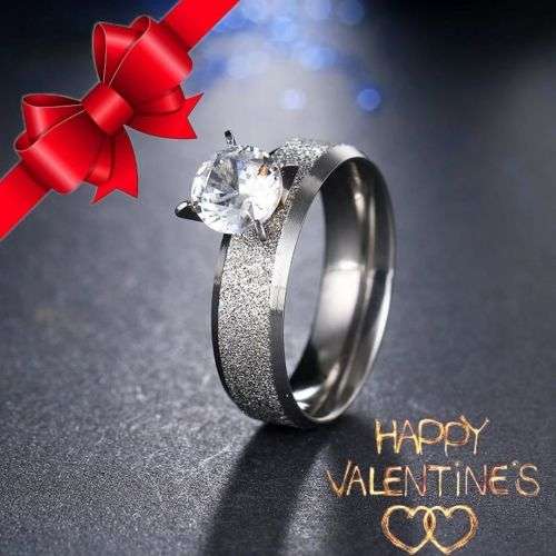 Retail Price: R 2 699 Titanium (NEVER FADE) Ring With Simulated Diamond Size 9 US (SILVER ONLY)