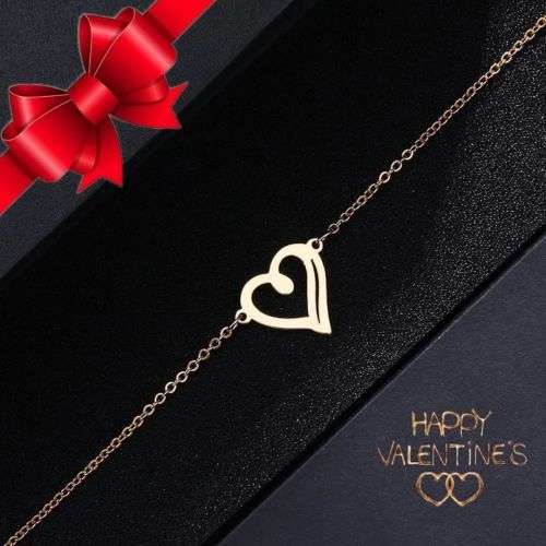 TITANIUM (NEVER FADE) Heart Bracelet 20cm (SILVER ONLY)