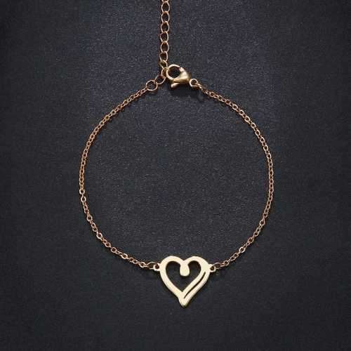 TITANIUM (NEVER FADE) Heart Bracelet 20cm (SILVER ONLY)