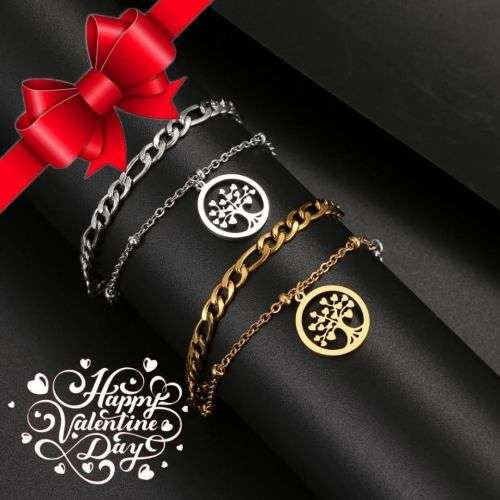 TITANIUM (NEVER FADE) Tree of Love Bracelet 20cm (SILVER ONLY)