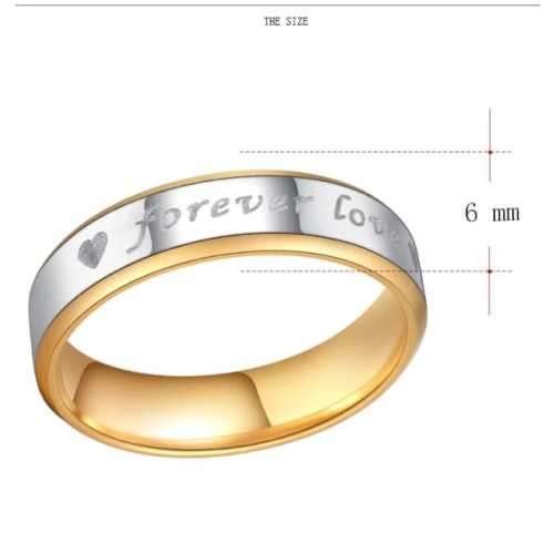 TITANIUM (NEVER FADE) Engraved Gold & Silver Ring SIZE 9 US