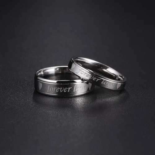 TITANIUM (NEVER FADE) Engraved Ring Set SIZE 9 US (SILVER ONLY)