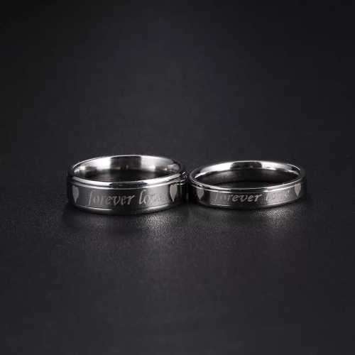 TITANIUM (NEVER FADE) Engraved Ring Set SIZE 9 US (SILVER ONLY)