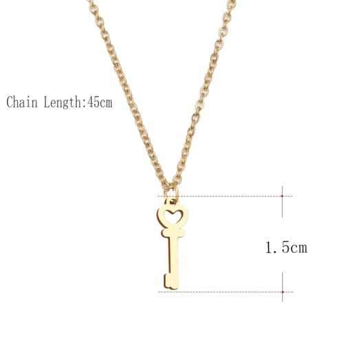 TITANIUM (NEVER FADE) HEART KEY Necklace 45 cm (SILVER ONLY)