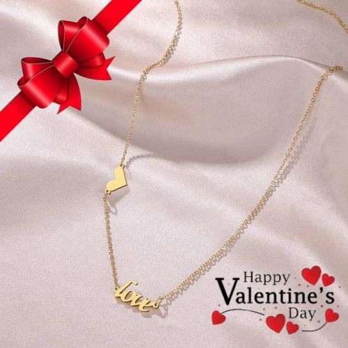 TITANIUM (NEVER FADE) LOVE WITH HEART Necklace 45 cm (SILVER ONLY)