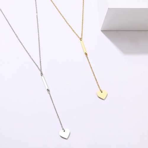 TITANIUM (NEVER FADE) SOLID HEART Necklace 45 cm (SILVER ONLY)