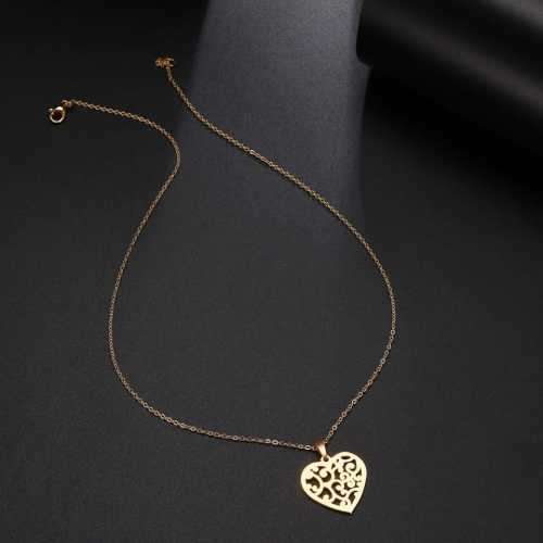TITANUIM (NEVER FADE) PATTERN HEART Necklace 45cm (Silver Only)
