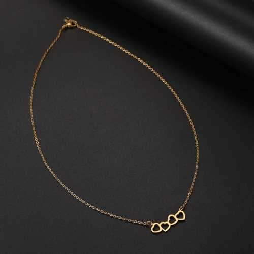 TITANIUM (NEVER FADE) FOUR HEARTS Necklace 45 cm (SILVER ONLY)