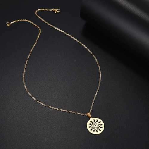 TITANIUM (NEVER FADE) ROUND PATTERN Necklace 45cm (SILVER ONLY)