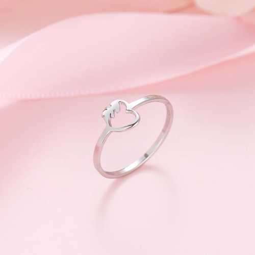 TITANIUM (NEVER FADE) HEART Ring SIZE 7 US (SILVER ONLY)