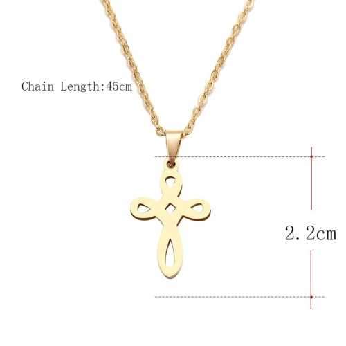 TITANIUM (NEVER FADE) MODERN CROSS Necklace 45cm (SILVER ONLY)
