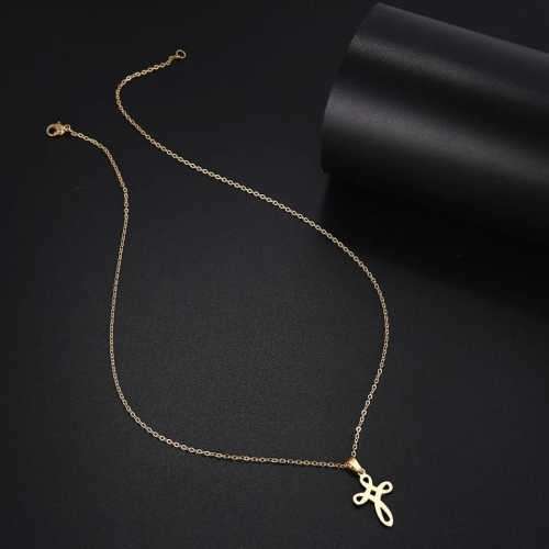 TITANIUM (NEVER FADE) MODERN CROSS Necklace 45cm (SILVER ONLY)