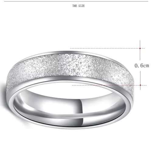 TITANIUM (NEVER FADE) FROSTED Ring SIZE 8 US (SILVER ONLY)