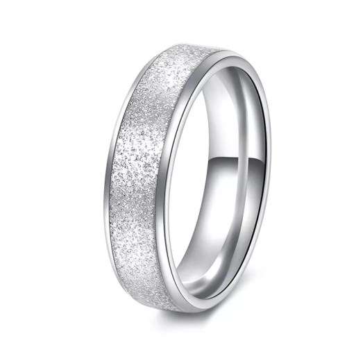 TITANIUM (NEVER FADE) FROSTED Ring SIZE 8 US (SILVER ONLY)