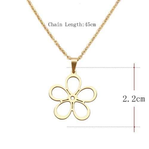 Retail Price R1299 TITANIUM (NEVER FADE)  HOLLOW FLOWER Necklace 45cm (GOLD ONLY)