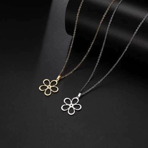 Retail Price R1299 TITANIUM (NEVER FADE)  HOLLOW FLOWER Necklace 45cm (GOLD ONLY)