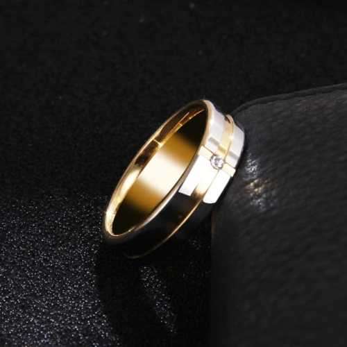 Retail Price R1349 TITANIUM (NEVER FADE) GOLD AND SILVER Ring with Simulated Diamond SIZE 11 US