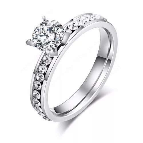 Retail Price R1299 TITANIUM (NEVER FADE) SIMULATED DIAMONDS Ring SIZE 10 US (SILVER ONLY)