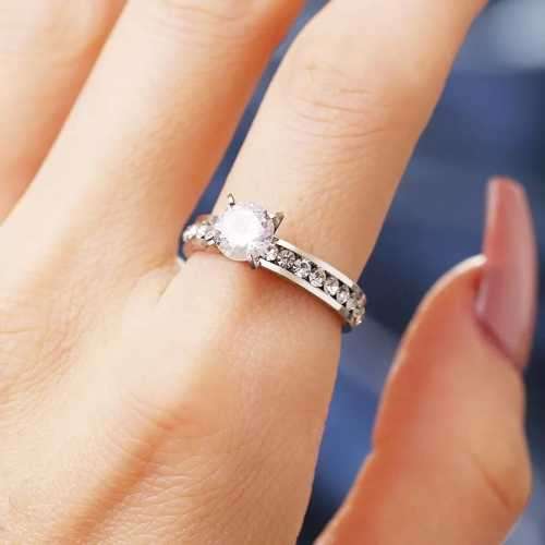 Retail Price R1299 TITANIUM (NEVER FADE) SIMULATED DIAMONDS Ring SIZE 10 US (SILVER ONLY)