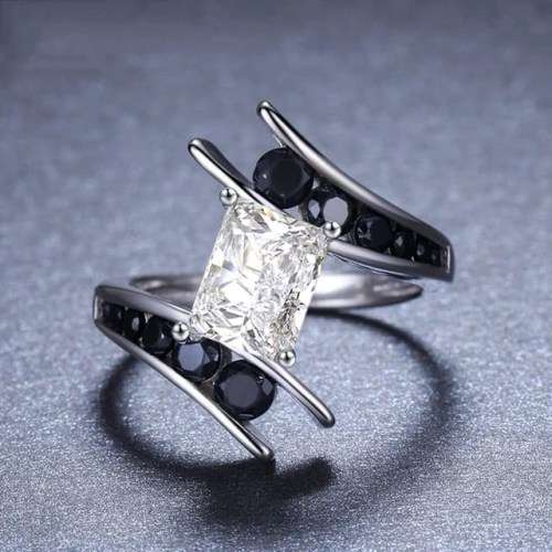 *CLEARANCE SALE* 2 CT SOLID 925 STERLING SILVER MODERN RING SIZE 10 US