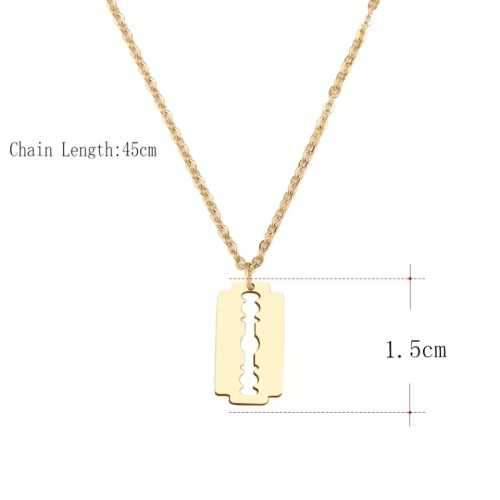 TITANUIM (NEVER FADE) BLADE PENDANT Necklace 45cm (Silver Only)