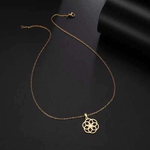 TITANIUM (NEVER FADE) "CIRCLES PENDANT" Necklace 45cm (SILVER ONLY)