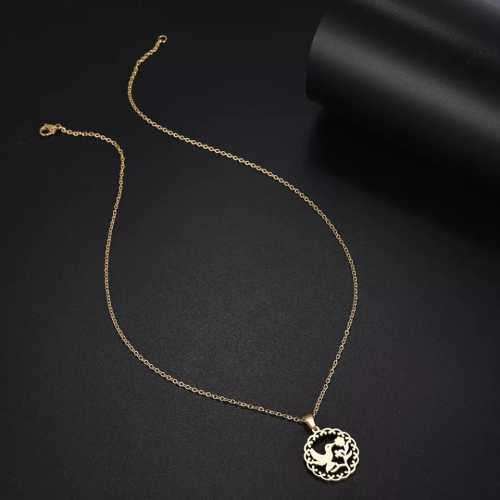TITANUIM (NEVER FADE) BIRD AND FLOWER PENDANT Necklace 45cm (Silver Only)