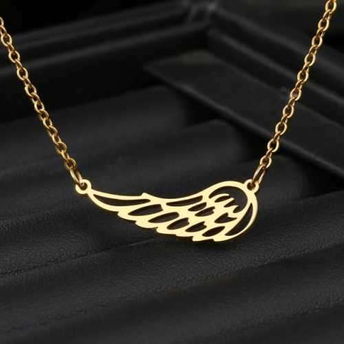TITANIUM (NEVER FADE) ANGEL WING PENDANT Necklace 45cm (Silver Only)