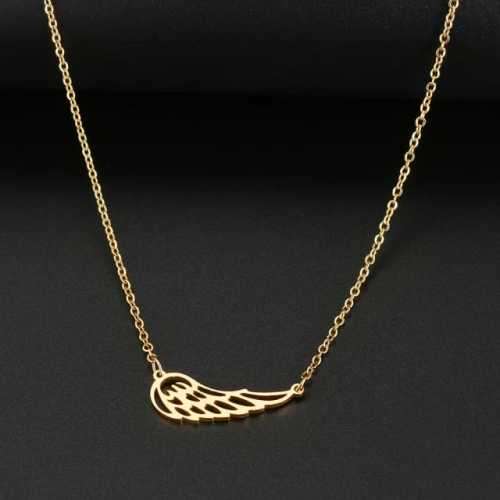 TITANIUM (NEVER FADE) ANGEL WING PENDANT Necklace 45cm (Silver Only)