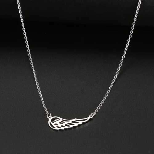 TITANIUM (NEVER FADE) ANGEL WING PENDANT Necklace 45cm (Silver Only)