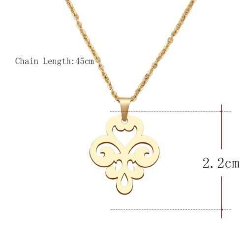 TITANIUM (NEVER FADE) PATTERN PENDANT Necklace 45cm (SILVER ONLY)